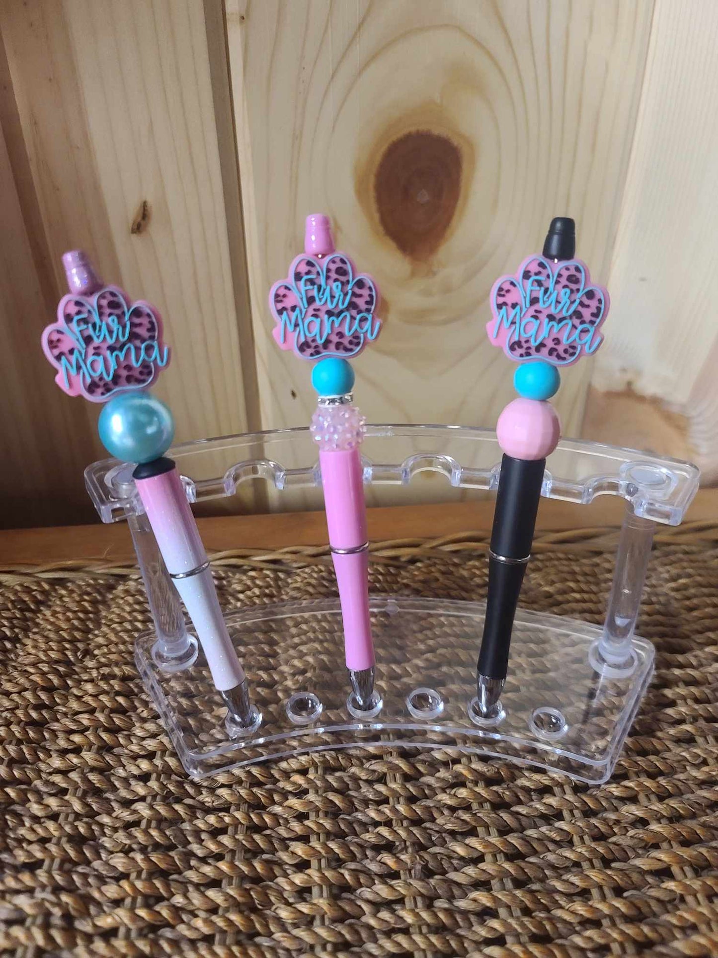 Fur Mom Beaded Pen Pink