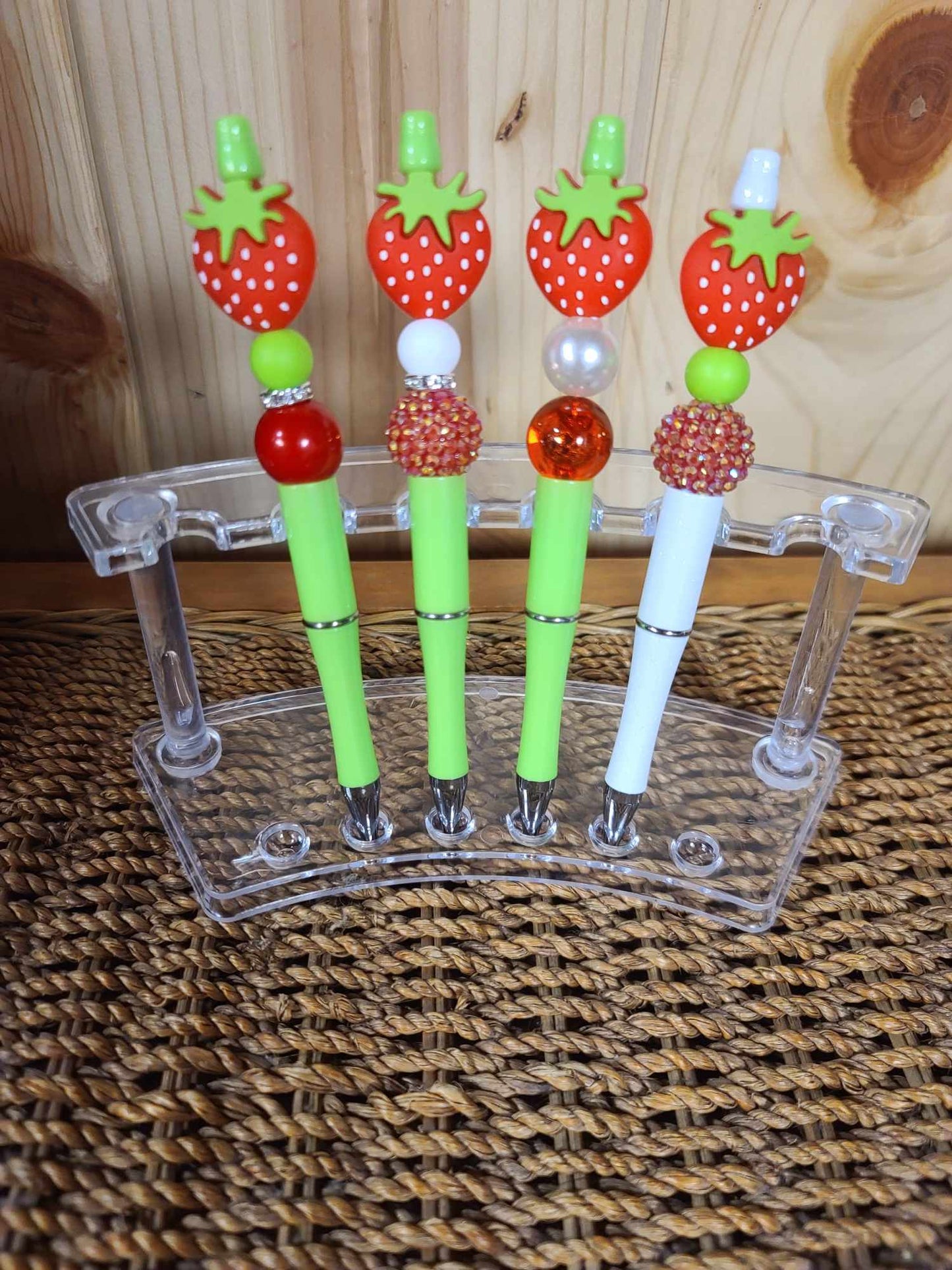 Strawberry Beaded Pens