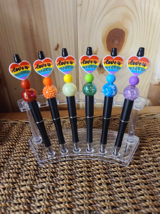 Pride Love is Love Beaded Pens