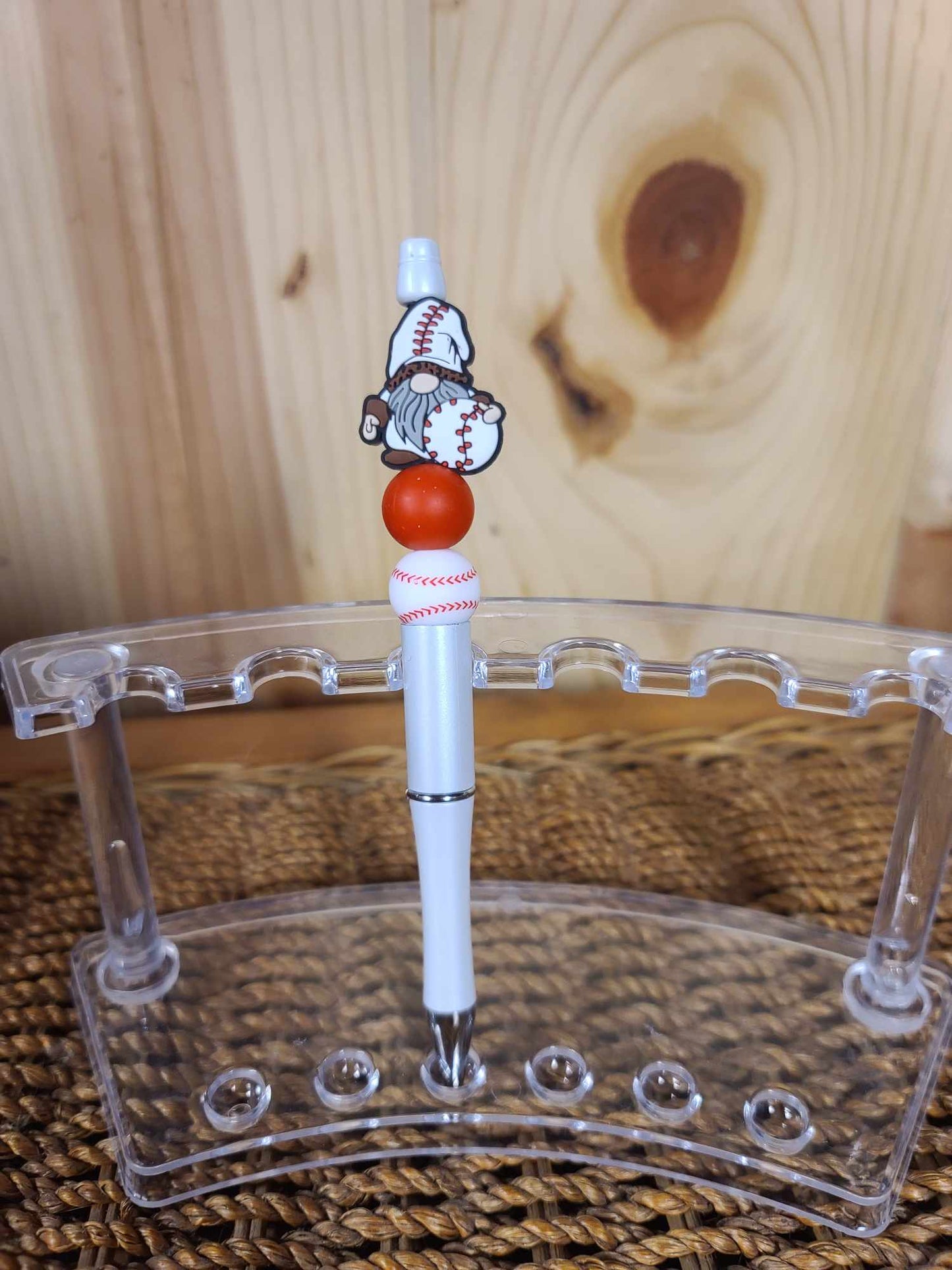 Baseball Gnome Beaded Pen