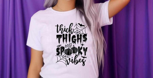 Thick Thighs Spook Vibes Screen Print T-Shirt