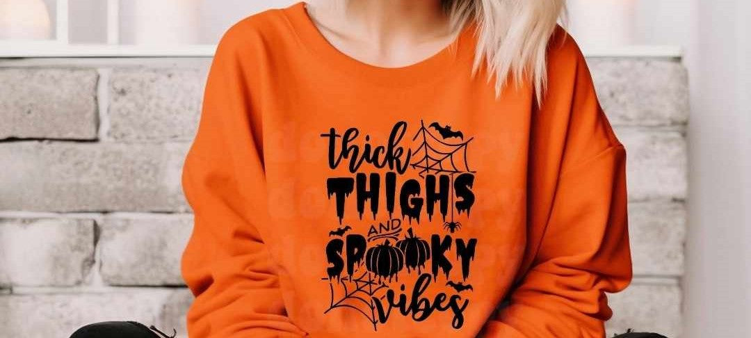 Thick Thighs Spook Vibes Screen Print T-Shirt