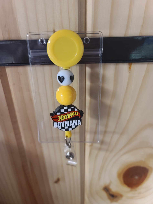 Hot Mess BoyMama Beaded Badge Reel