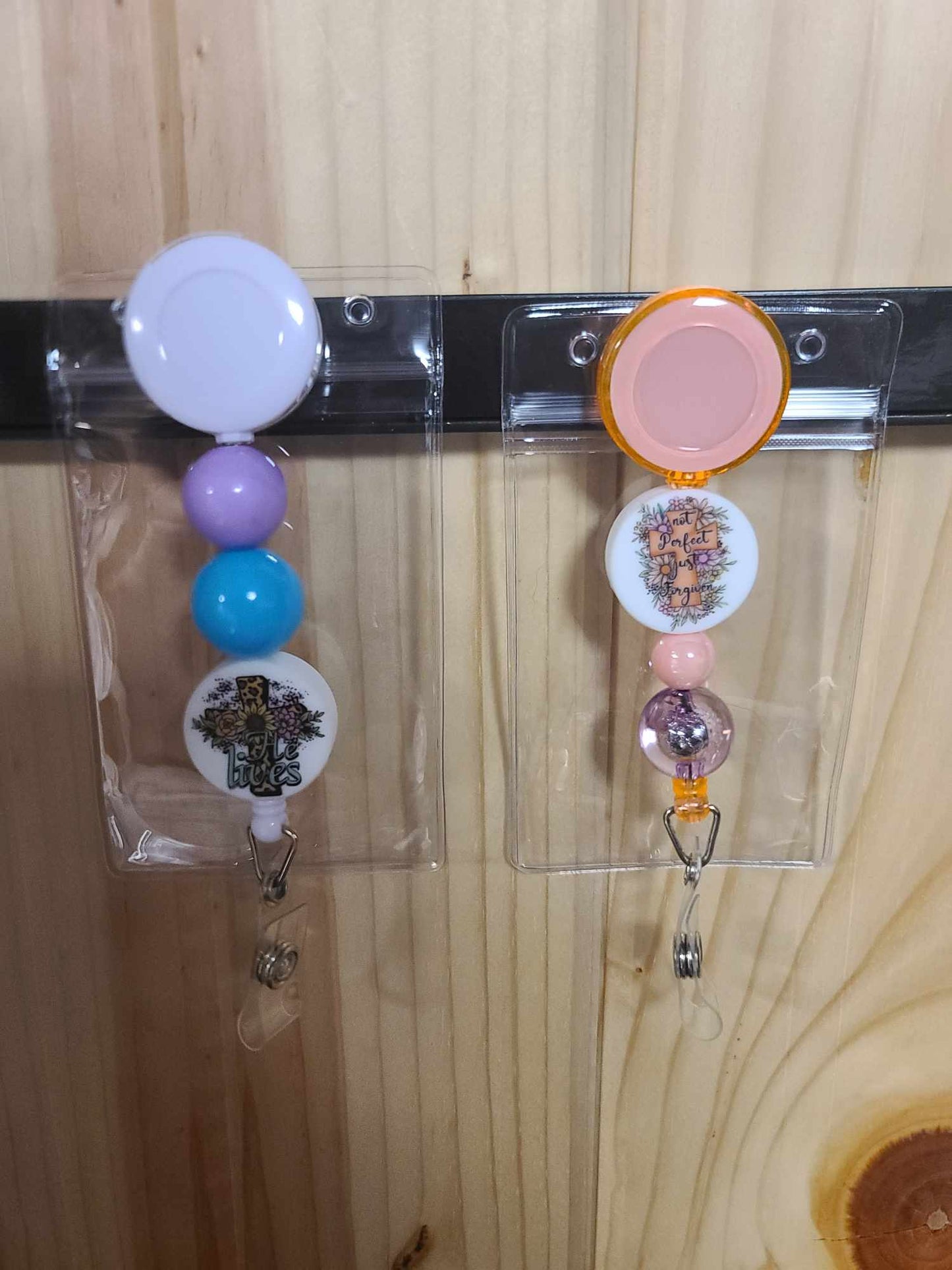 Cross Beaded Badge Reels