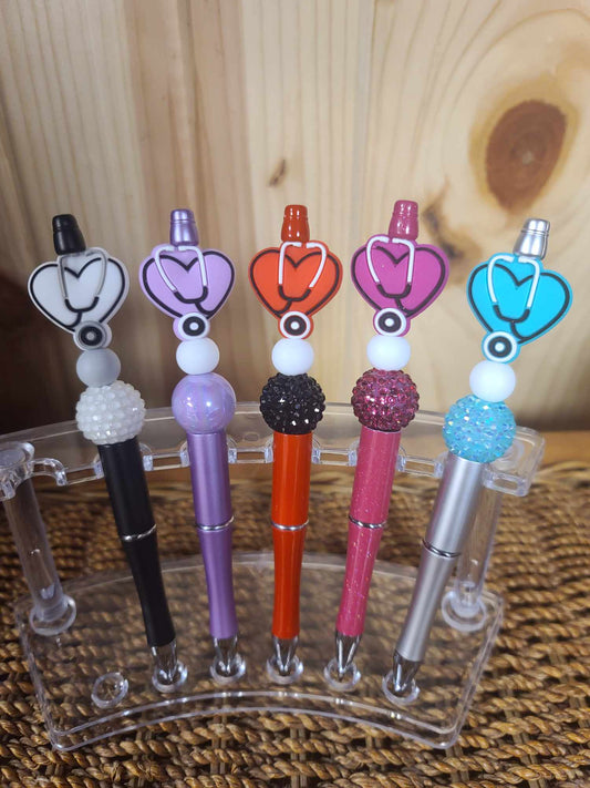 Nurse Heart Beaded Pen